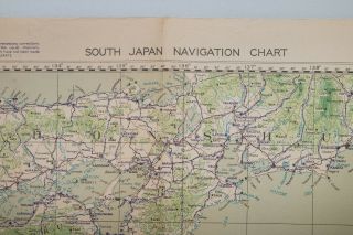 RARE WWII 1945 AAF Map South Japan w/Nav Notes Jolly Roger JR2 - 001 2