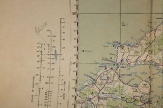 RARE WWII 1945 AAF Map South Japan w/Nav Notes Jolly Roger JR2 - 001 4
