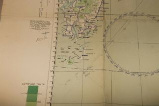 RARE WWII 1945 AAF Map South Japan w/Nav Notes Jolly Roger JR2 - 001 5