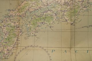 RARE WWII 1945 AAF Map South Japan w/Nav Notes Jolly Roger JR2 - 001 6