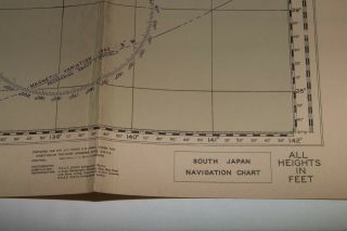 RARE WWII 1945 AAF Map South Japan w/Nav Notes Jolly Roger JR2 - 001 7