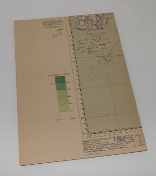 RARE WWII 1945 AAF Map South Japan w/Nav Notes Jolly Roger JR2 - 001 9