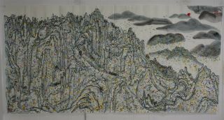 Rare Large Chinese Painting Signed Master Wu Guanzhong Unframed P0687