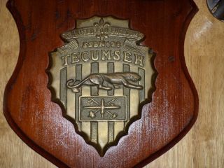 [ssbn - 628] Uss Tecumseh - Submarine,  Solid Metal Logo,  Wooden Wall Plaque Sign