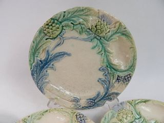 8 French Vintage Majolica Asparagus Plates from Fives - Lille RESERVED 2