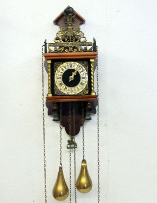 Old Zaanse Zaandam Warmink Wuba Dutch Antique Vintage Wall Clock 8 Day