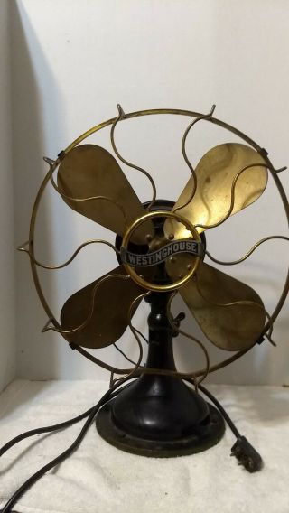 Scarce Antique Brass Fan Westinghouse 164848b Pre - 1920,