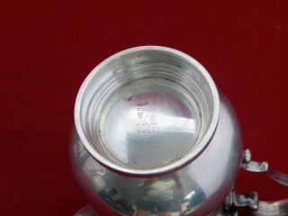 FISHER 9401 STERLING SILVER COFFEE POT SUGAR & CREAMER.  APPROX.  28 OUNCES. 4