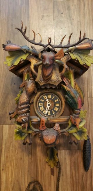 Vintage German Hunters Cuckoo Clocks,  Purchased From Estate,