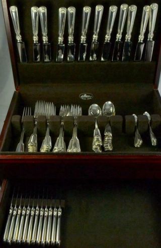 78pc Tiffany & Co.  Shell & Thread Sterling Silver Flatware Service (no Mono)