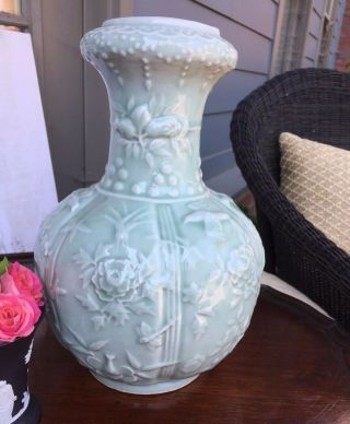 Antique Chinese Export Celadon Porcelain Vase Jar 11