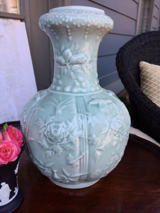 Antique Chinese Export Celadon Porcelain Vase Jar 3