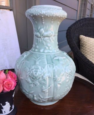 Antique Chinese Export Celadon Porcelain Vase Jar 5