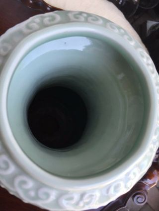 Antique Chinese Export Celadon Porcelain Vase Jar 7