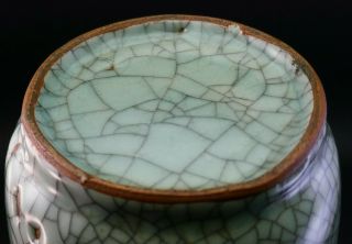 ANTIQUE CHINESE QING GUAN/GE TYPE CELADON CRACKLE GLAZE VASE,  KINTSUGI REPAIR 12