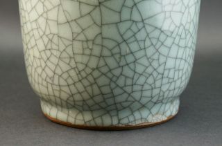 ANTIQUE CHINESE QING GUAN/GE TYPE CELADON CRACKLE GLAZE VASE,  KINTSUGI REPAIR 3