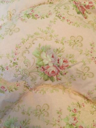 ADORABLE VINTAGE FEATHER EIDERCOWN CANDY PINK WITH ROSE CAMEOS SO PRETTY 4