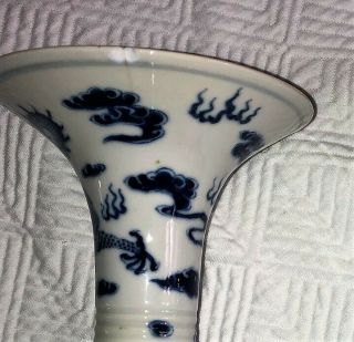 FINE 18th/ 19thC Antique CHINESE PORCELAIN BEAKER YEN VASES Kangxi mark 6