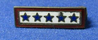 Wwii Sterling Army,  Navy,  Usmc 5 Sons In Service Blue Stars Home Front Pin Rare