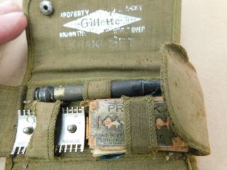 Vintage Us Army Gillette Khaki Set Gillette Shaving Kit