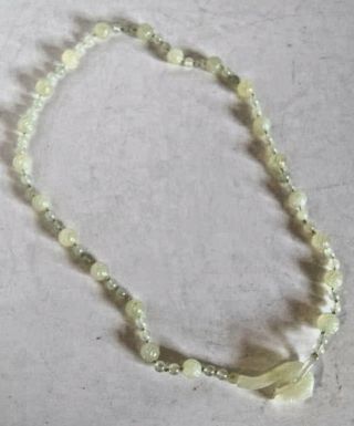 Antique Carved Celadon Jade Dragon Clasp Necklace Chinese Export Rare 1920’s