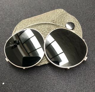 Vintage 1951 Korean War Clip On Sunglasses With Case Us Army Air Force