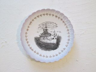 Vintage Battleship Uss Oregon Plate In Dry Dock 1897 Bremerton Wa Sterling China