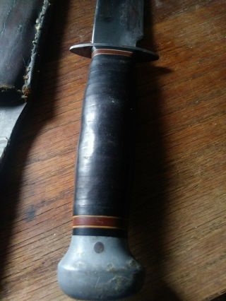 WW 2 US RH PAL 36 COMBAT KNIFE WITH decent BLADE AND SHEATH 12