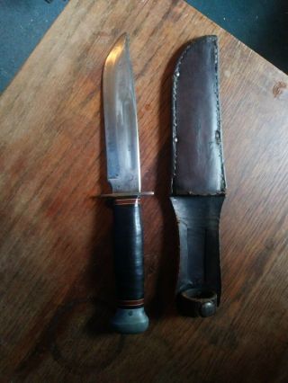 Ww 2 Us Rh Pal 36 Combat Knife With Decent Blade And Sheath
