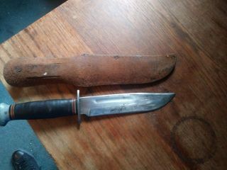 WW 2 US RH PAL 36 COMBAT KNIFE WITH decent BLADE AND SHEATH 7