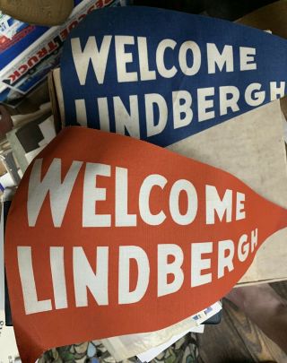 Charles Lindbergh Two Pennants 2