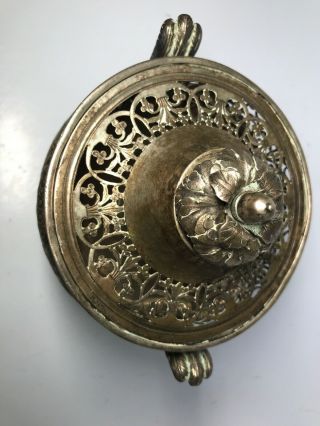 Austrian Antique 800 Silver Pierced Hand Hammered Sugar Bowl 1887 Vienna 2