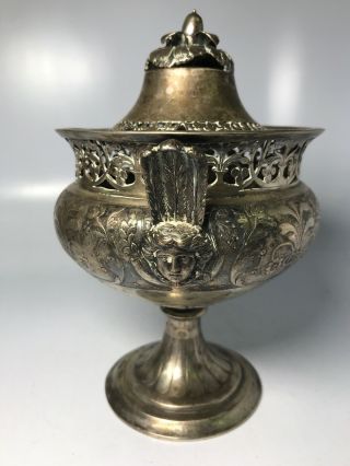 Austrian Antique 800 Silver Pierced Hand Hammered Sugar Bowl 1887 Vienna 3