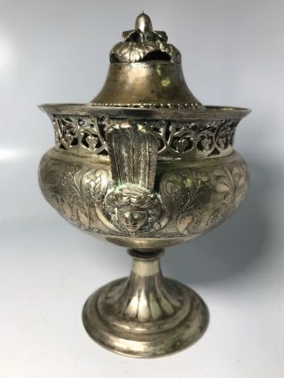 Austrian Antique 800 Silver Pierced Hand Hammered Sugar Bowl 1887 Vienna 5