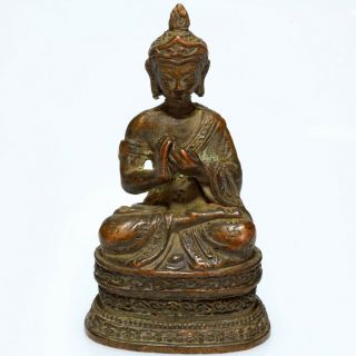 Museum Quality Circa 1600 - 1700 Ad India Bronze Buddha God Statue