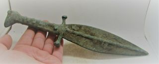 Very Rare Ancient Near Eastern Bronze Dager Battle Object 2000 - 1000bce