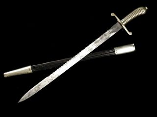 German Prussian Pioneer Hirschfanger Sword Sawback Blade WK&C 19th Century 4