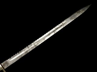 German Prussian Pioneer Hirschfanger Sword Sawback Blade WK&C 19th Century 8