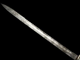 German Prussian Pioneer Hirschfanger Sword Sawback Blade WK&C 19th Century 9