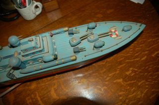 Japanese Wooden Torpedo Boat 32 “ Dual Motors Very 1946 - 1950s