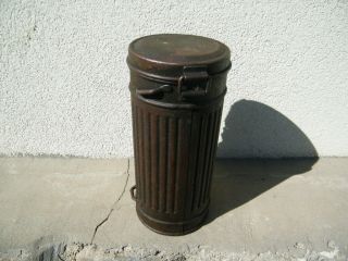 WW2 German Wehrmacht Gas Mask Canister Container Marked 2