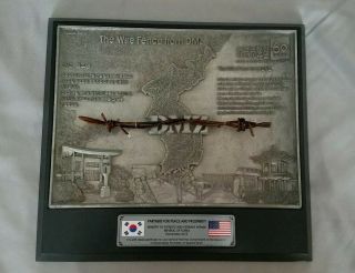 The Wire Fence From The Dmz Korea - Special Edition Plaque Barbed Wire 60 Years