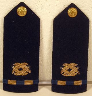 Us Navy Usn Naval Warrant Officer Wo - 1 Civil Engineering Corps Shoulder Boards