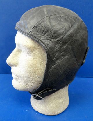 1930’s “eaglet Brand” Black Leather Flying Helmet