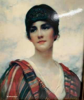Framed Royal Vienna Porcelain Plaque Of A Woman Signed By W.  Wontner 2