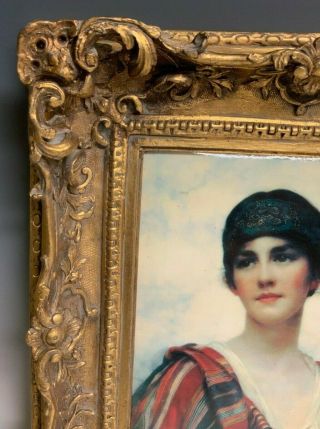 Framed Royal Vienna Porcelain Plaque Of A Woman Signed By W.  Wontner 4