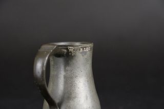 ANTIQUE IRISH HAYSTACK PEWTER MUG,  MARKED VR and F.  LEE,  19th Century? 10