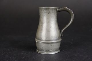 ANTIQUE IRISH HAYSTACK PEWTER MUG,  MARKED VR and F.  LEE,  19th Century? 6