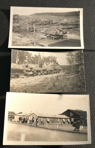 3 Photos Wwi Aef 20th Engineers Lumber Scenes In France