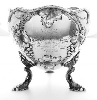 1853 Coin Silver Trophy Commemorative Bowl Jones Ball & Co Boston